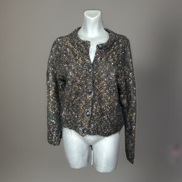 Vintage Paul Et Duffier Mohair Wool Blend Cardigan Large Art to Wear Texture 80s - Picture 3 of 13